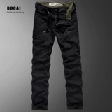 Мужские летние тонкие тактические хлопковые эластичные рабочие штаны, свободный прямой крой