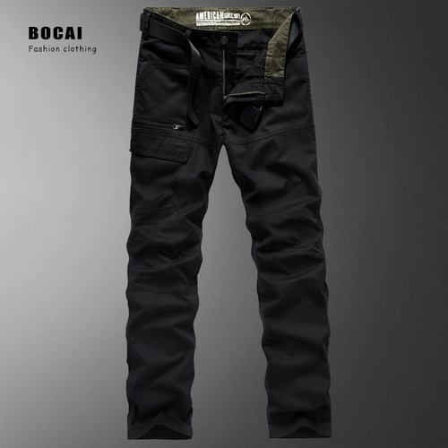 Мужские летние тонкие тактические хлопковые эластичные штаны, свободный прямой крой