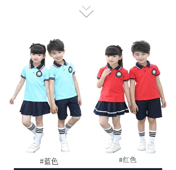 Quần áo sân vườn mẫu giáo mùa hè mới phù hợp với đồng phục tiểu học mới trẻ em cotton ngắn tay áo thun thể thao - Đồng phục trường học / tùy chỉnh thực hiện đồ cho bé gái