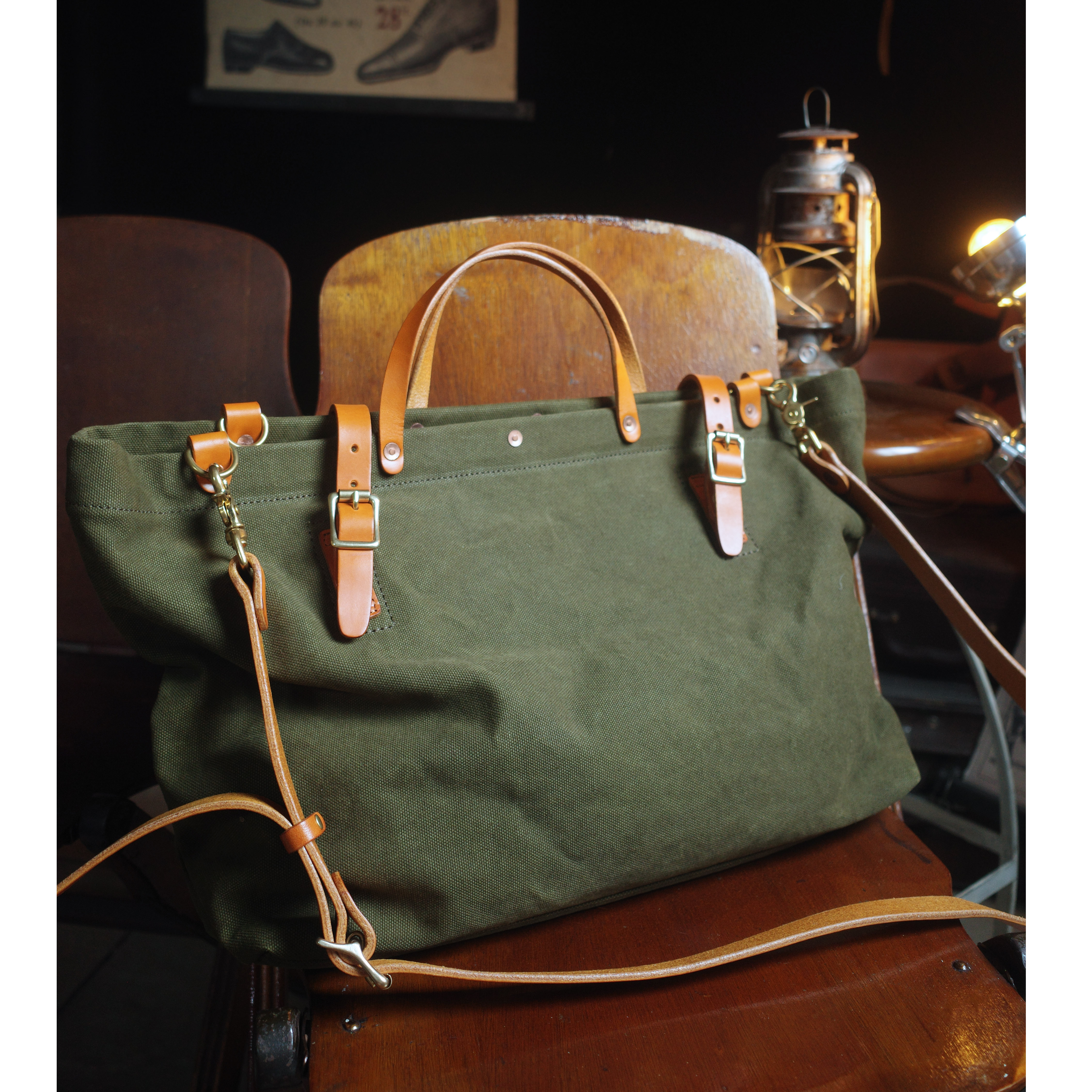 Vintage American Retro Hand Thickened Heavy Pound Sails Cloth Wrap Parquet Tote Single Shoulder Large Capacity Travel Bag