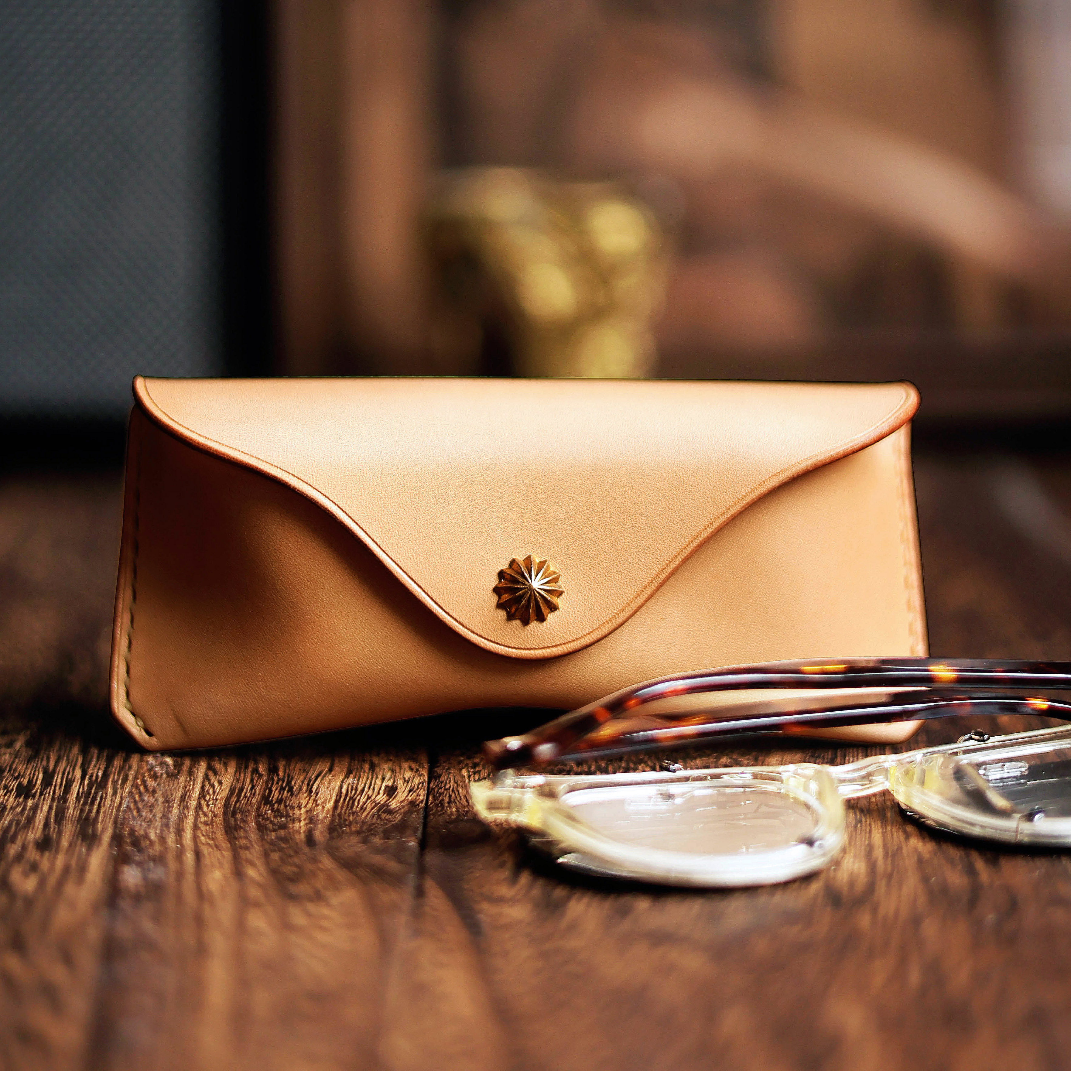 Old - Trading Italian tanning leather manual leather sunglasses glasses pack for leather - made glasses