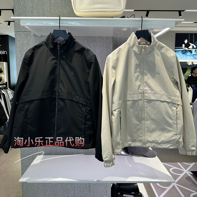 Ck Jeans Genuine Product 2025 Autumn Men's Windproof and Water-Repellent Stand-Collar Jacket 4Re524G
