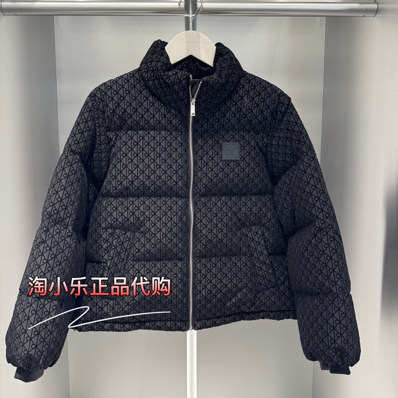 Ck Jeans Genuine Product from the Store 2025 Autumn/Winter Women's Monogram-Printed Warm Stand-Collar down Jacket 44E516G