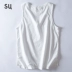 Su đi biển bãi biển retro vest nam rộng cotton mùa hè mỏng tay áo sơ mi trắng giản dị - Áo vest cotton