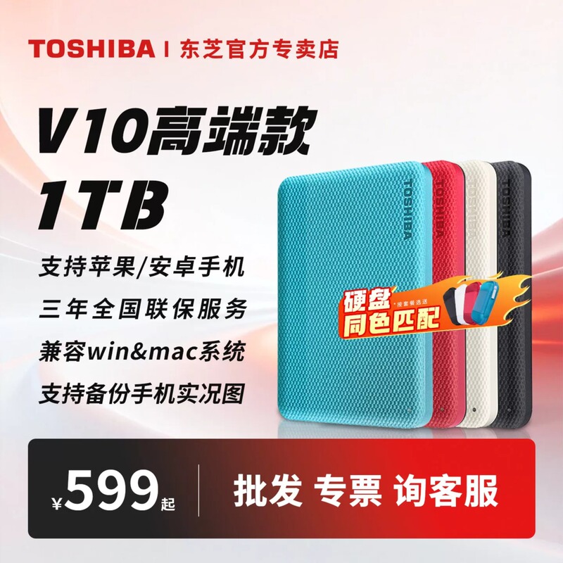 Whole Disk Encryption Toshiba Portable Hard Drive 1Tb V10 Connects to Mobile Phone USB 3.2 Apple External Mechanical Non-Solid State Drive