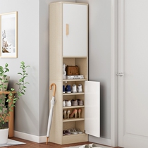 Shoe Cabinet High Standing Domestic Doorway High Cabinet Stratified Genguan Minimalist Modern Containing Multifunctional Wooden Living Room White