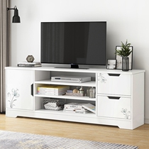 White wooden coffee table TV cabinet combination multi-functional Chinese small apartment rectangular simple household dual-purpose high-end
