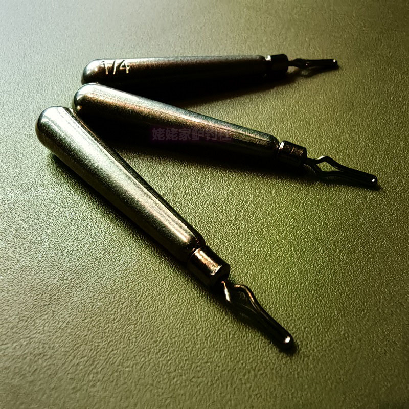 Tungsten steel inverted fishing lead New long water drop-shaped road sub soft bait fine fishing method high specific gravity special counterweight