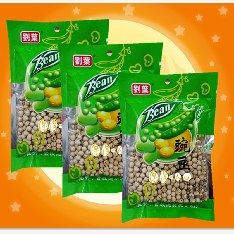 Original Taste Pea Small Snacks 140g10 Bag Original Flavor Fried Stock Liu Ye Pea Crispy Casual Food