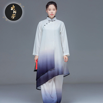 Large Braid High-end Tai Chi Clothing Gradient Tai Chi Long Dress Chinese Wind Performance Clothing with Elegant Clothing