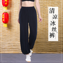 Large Braid Tai Chi Clothing Ice Silk Tai Chi Pants Martial Arts Training Pants Mens Light Cage Pants Spring Summer Autumn Yoga Pants Lady
