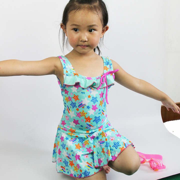Cô gái dễ thương áo tắm màu sáng sinh viên áo tắm một mảnh váy bướm áo tắm trẻ em trẻ em đồ bơi nàng tiên cá