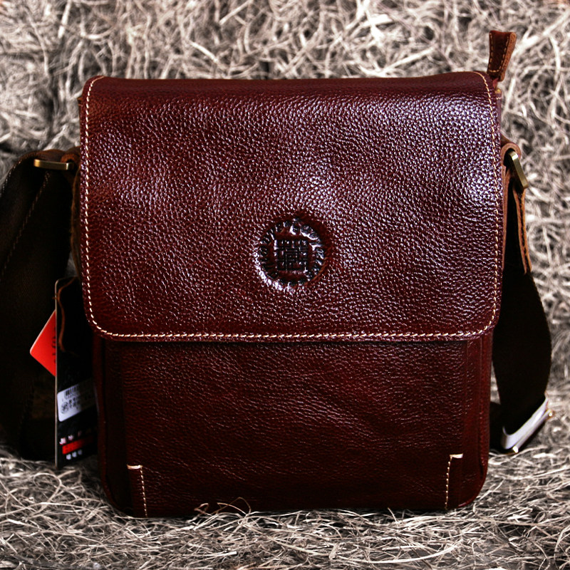 Hide Pimps Handmade Bag Flip Flopping Boys Skew Satchel Boys Genuine Leather Slanted Scapegoer Layer Bull Leather Sloped Cross Bag