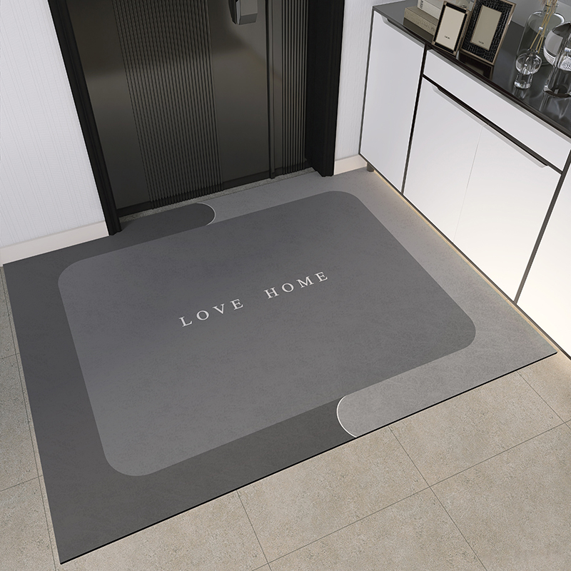Leather Floor Mat, Entrance Door Mat, Foam Absorbent Non-Slip Foot Mat, Household Cuttable Kitchen and Bathroom Entrance Carpet