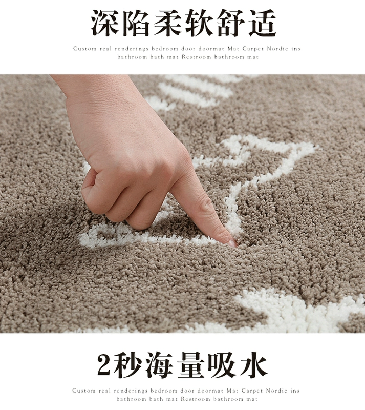 Thảm bếp Bắc Âu chống trượt dầu dài phòng ngủ thảm phòng tắm cửa phòng hấp thụ thảm cửa nhà thảm - Thảm sàn thảm bếp 3d