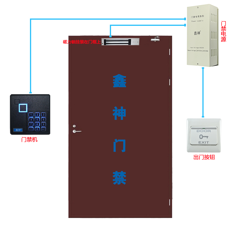 Password access confinement Set Fire door magnetic lock lock access control system Set electronic access control system password lock