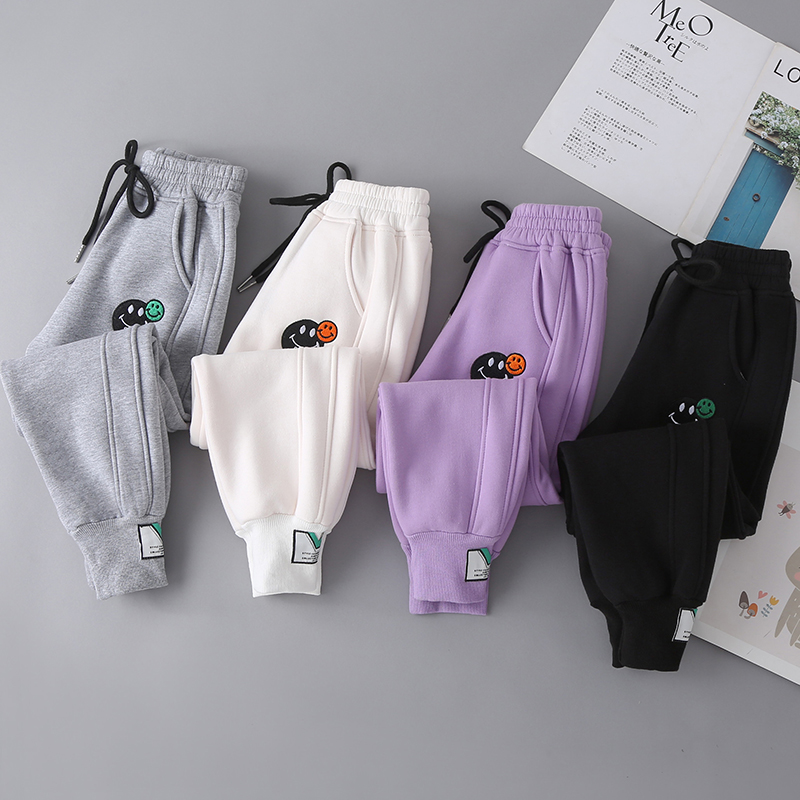 Girl Pants 2022 Spring Autumn New Plus Suede Pants Casual Long Pants Large Child Thin Outside Wearing Sports Pants Tide