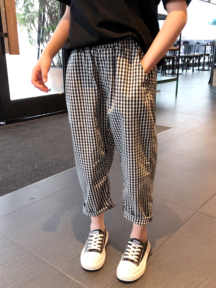 Girls' Western style wide-leg pants 2022 spring and summer new Korean version of the thin section harem pants in the big children's casual nine-point pants