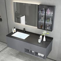 Smart light luxury rock board bathroom cabinet combined with modern simple bathroom wash basin solid wood wash basin cabinet