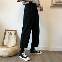 YG 20 autumn new Korean style simple loose straight casual wide leg cropped jeans for men trendy high quality