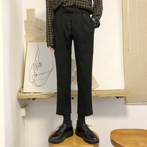 YGhome 11 11 New Product Korean Straight Nine-point Trousers Mens Wool Thickened All-match Teen Casual Trousers