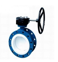 Flange-Lined Disc Valve Flange Butterfly Valve Turbine Fluorine Flange Disc Valve D341F46-16C DN50