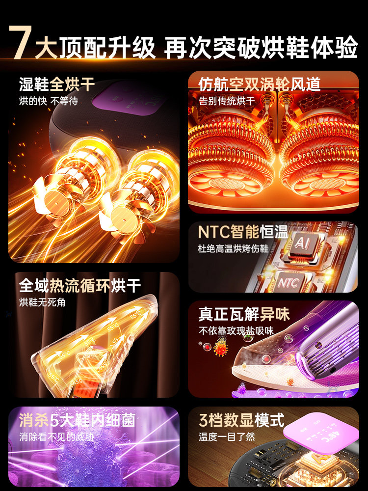 2025 New Model Quick-Drying Shoe Dryer, Deodorizing and Sterilizing Device, Household Dryer, Fully Automatic Disinfection, Warming Socks and Shoes