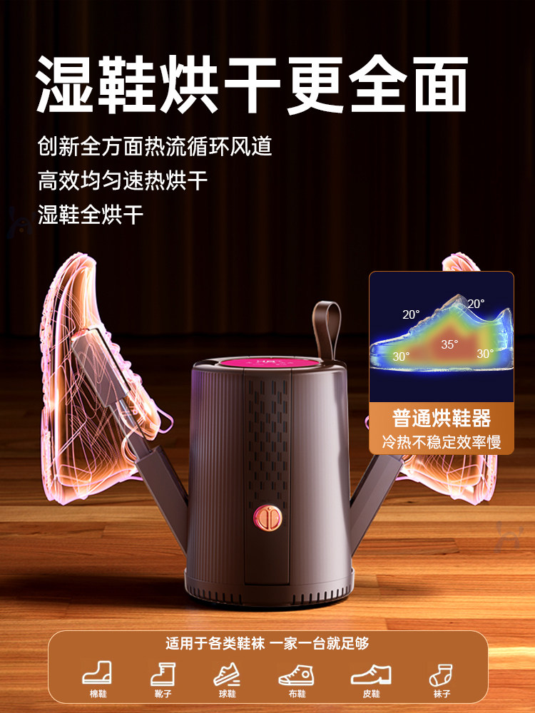 German Shoe Dryer, Shoe Drying Machine, Deodorizing and Sterilizing Device, Dual-Use for Adults and Children, Wet and Dry All-In-One Machine, Shoe Warmer