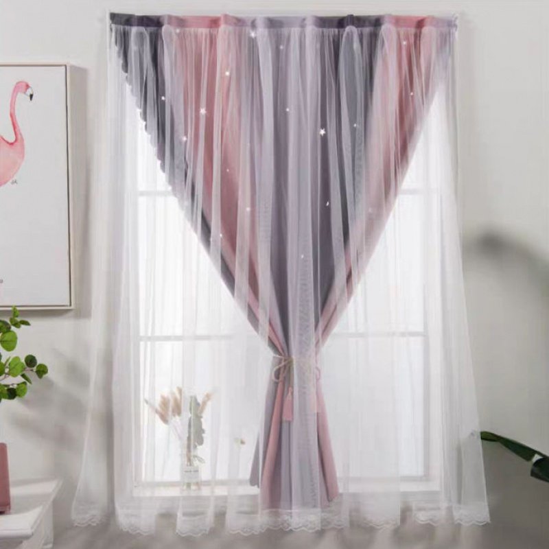 Net red self-adhesive Velcro curtain finished product blackout rental bedroom bay window paste type no punching installation curtain
