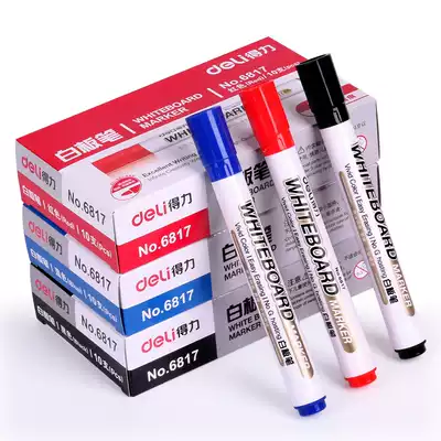 Del Whiteboard Pen 6817 Sida Whiteboard Special Water-based Scrubby Pen Children's Office Supplies Black Blue Red