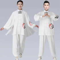 Tai Chi suit womens new elegant koi fish 3-piece set of shawls Tai Chi performance competition suit mens practice suit martial arts suit