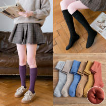 Thick socks women ins tide autumn and winter velvet thin leg stockings Cotton warm Japanese towel high tube calf socks