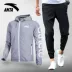 Anta sport suit nam 2018 mùa thu đích thực áo khoác thường đóng quần Slim quần thể thao nam bộ quần áo thể thao nữ Thể thao sau