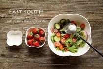 Pure white ceramic Super Bowl cherry blossom petals creative big salad bowl fruit bowl