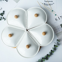 Creative Ceramics with lid dried fruit refreshments pan New Year Melon Seeds Snack Fruit Box New Wedding Gifts