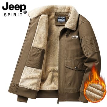 Jeep jeep men's cotton coat winter thickened sherpa