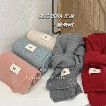 Spot borabora Korean childrens clothing for boys and girls 2023 new childrens solid color warm cashmere scarf