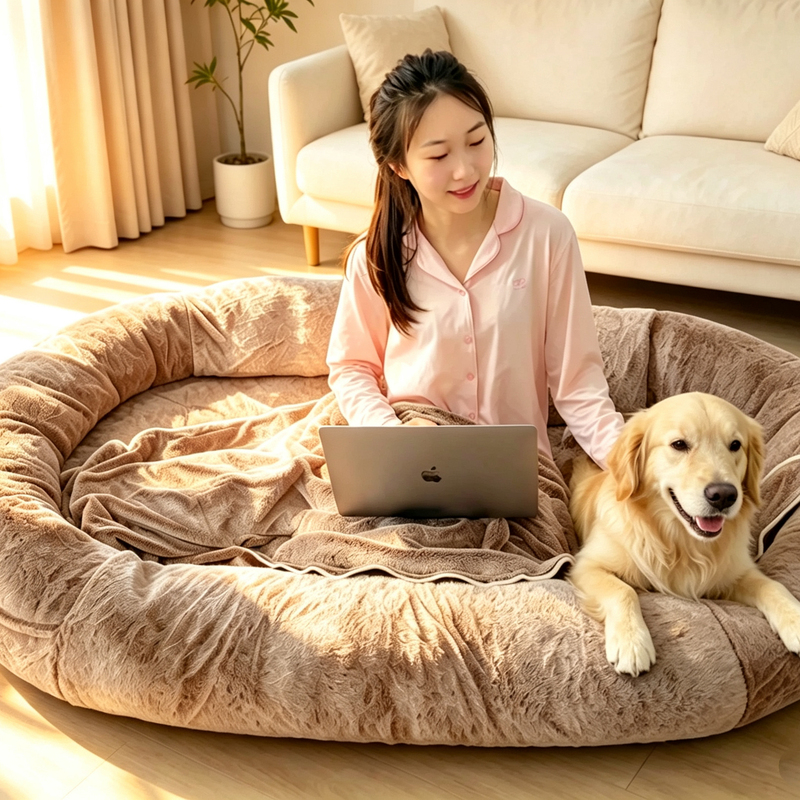 Extra-Large Dog Bed for Humans to Sleep In, Giant Plush Pet Mat, Removable and Washable Cat Bed, Adult Lazy Sofa Extra-Large Dog Bed for Humans to Sleep In, Giant Plush Pet Mat, Removable and Washable Cat Bed, Adult Lazy Sofa
