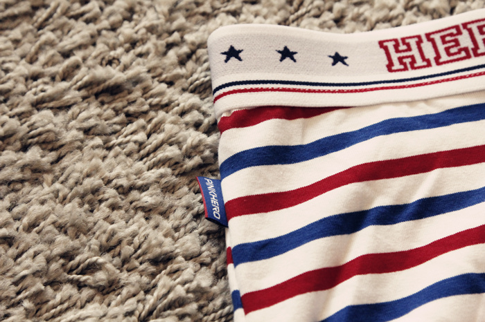 Đồ lót nam Quần boxer nam đơn giản Pinstripe Cotton Thanh niên Mid-Eo Thoải mái Quần Boxer sịp nam cao cấp