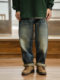 Shawn Yue Jeans 2024SS Washed Loose Wide Leg Limited Cross Cow Overalls Trendy Men High Quality Pants Distressed Pants