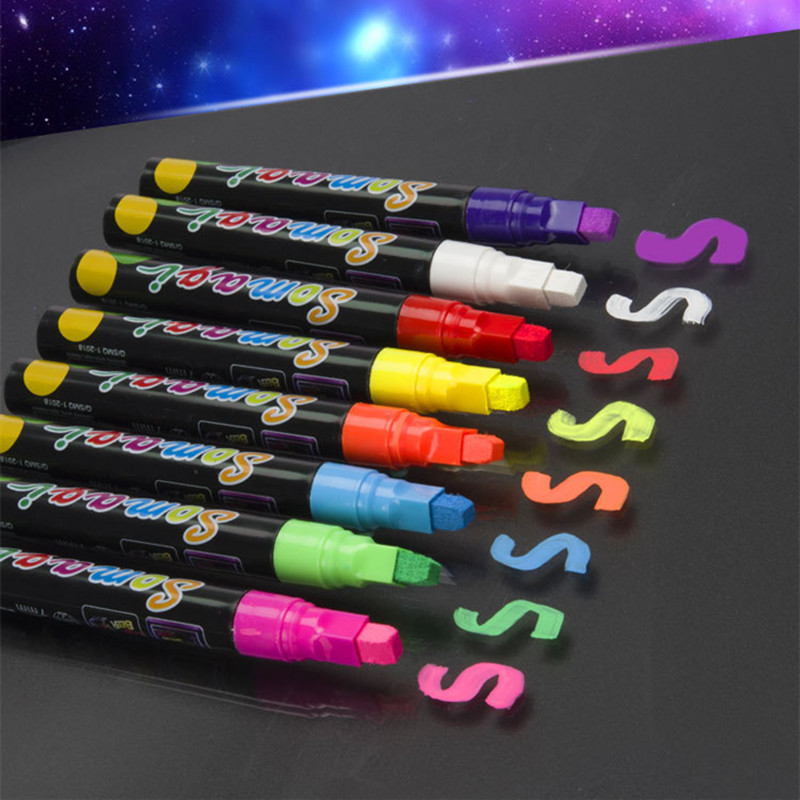 Large Capacity Children Color Fluorescent Pen Billboard Drawing Chalkboard Fluorescent Board Special Pen Water-based Erasable fluorescent pen