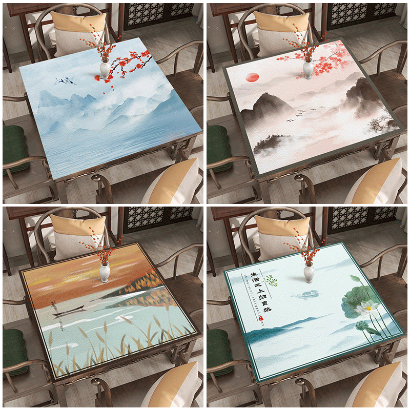 Square Table Cloth Waterproof Oil Protection Free Wash Home Light Lavish Superior Leather 2021 New Tea Table Table Mat