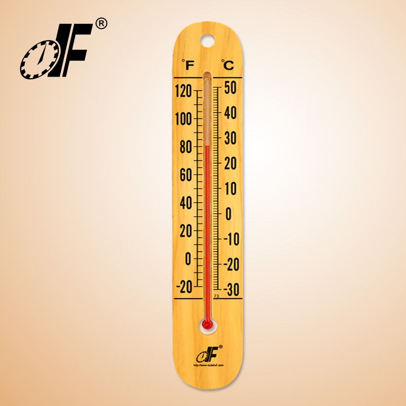 Log thermometer room inside and outside wall-mounted domestic baby house greenhouse warehouse high precision wood cold heatstroke table waterproof