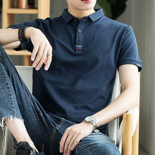 Хлопковая футболка polo, мужская рубашка для отдыха, футболка с коротким рукавом