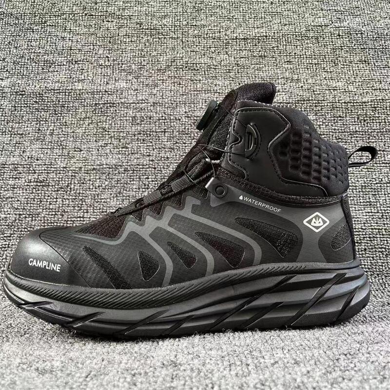 Korean Style Rotating Buckle Plastic Steel Toe Anti-Smash Safety Shoes, Puncture-Resistant, Shock-Absorbing, Lightweight, Waterproof Work Shoes