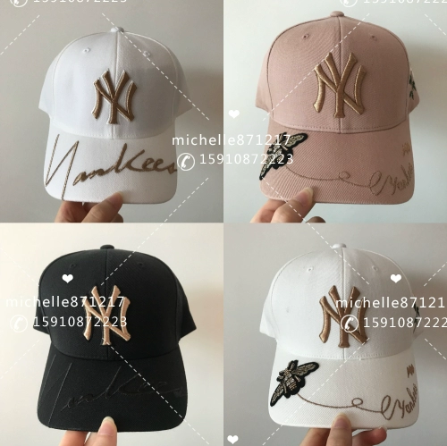 Bóng chày MLB dơi nam và nữ mới ong nhỏ NY Yankees mũ bóng chày bột màu đen và trắng LA