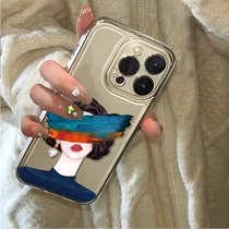 Suitable for Apple 14ProMax new transparent mobile phone case iphone15Plus personalized trend 13Pro high-end soft shell anti-fall all-inclusive protective cover Apple 12 simple in