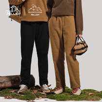 (Mountain series) Pelliot outdoor fleece pants for men and women 2022 autumn new warm polar fleece long pants