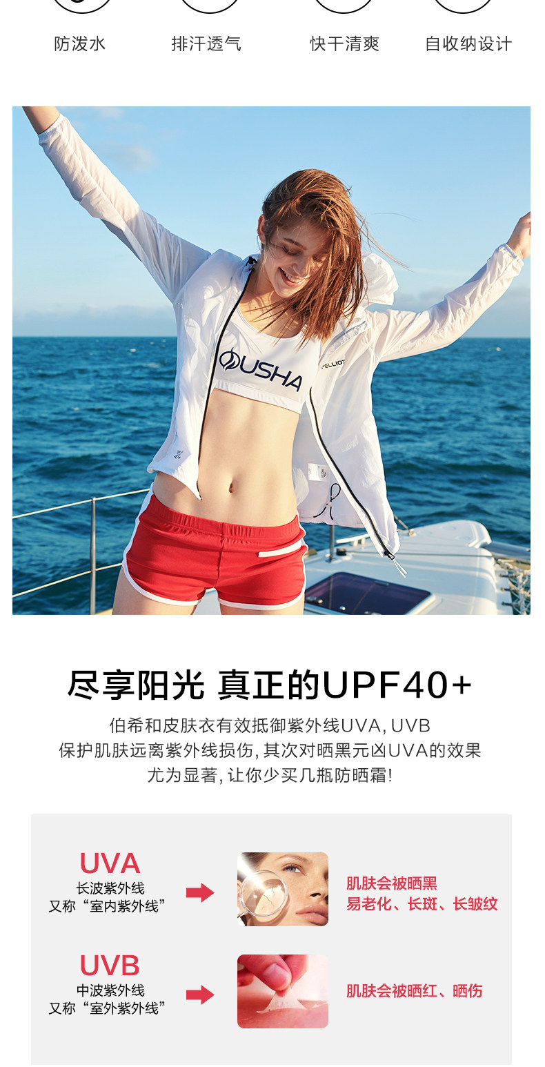 伯希和 男女款 轻薄透气皮肤衣 UPF40+ 图2