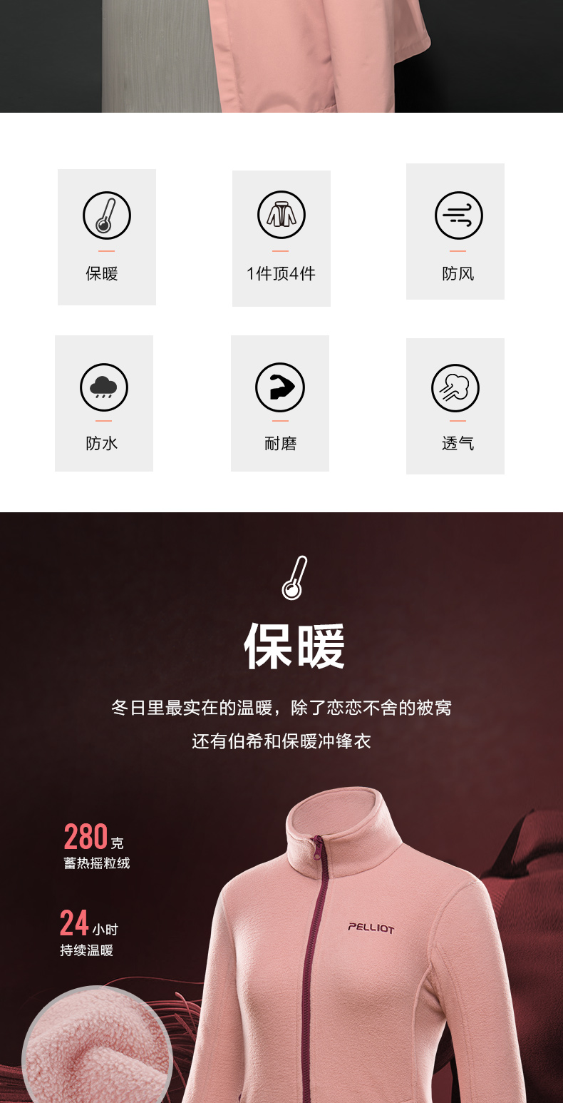 伯希和 Pelliot 男女三合一冲锋衣 YKK拉链 无惧暴雨 图4